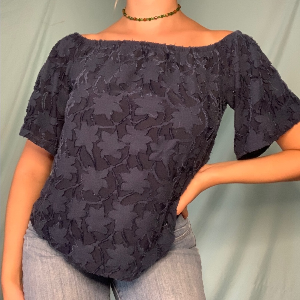 Navy Banana Republic Blouse Off the shoulder